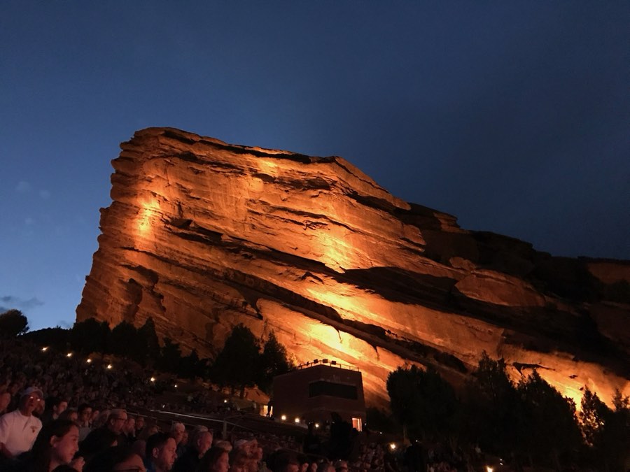 Red Rocks Amphitheatre at dusk